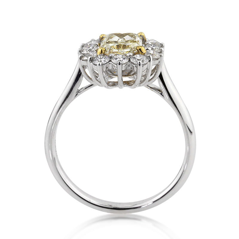 1.79ct Fancy Yellow Radiant Cut Diamond Engagement Ring