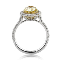 3.36ct Fancy Yellow Pear Shaped Diamond Engagement Ring