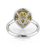 3.36ct Fancy Yellow Pear Shaped Diamond Engagement Ring