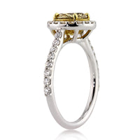 1.72ct Fancy Yellow Round Brilliant Cut Diamond Engagement Ring