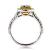 1.72ct Fancy Yellow Round Brilliant Cut Diamond Engagement Ring