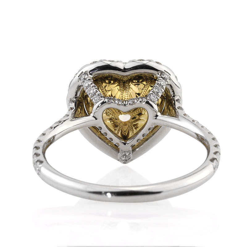 2.50ct Fancy Yellow Heart Shaped Diamond Engagement Ring
