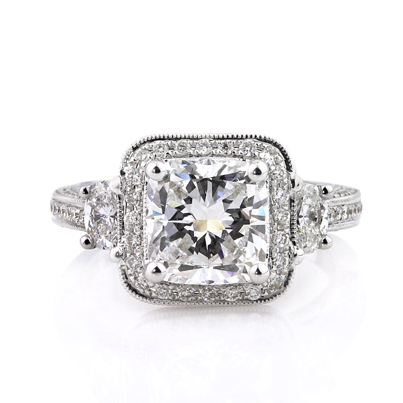 3.65ct Cushion Cut Diamond Engagement Ring