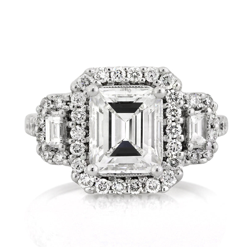 3.26ct Emerald Cut Diamond Engagement Ring