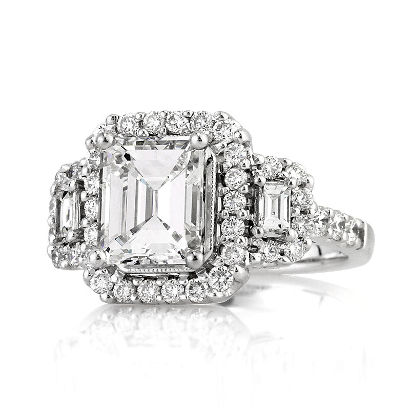 3.26ct Emerald Cut Diamond Engagement Ring