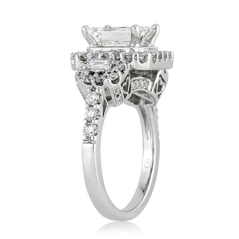 3.26ct Emerald Cut Diamond Engagement Ring
