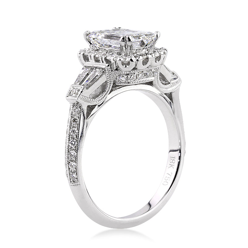 3.01ct Emerald Cut Diamond Engagement Ring