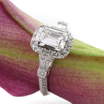 3.01ct Emerald Cut Diamond Engagement Ring