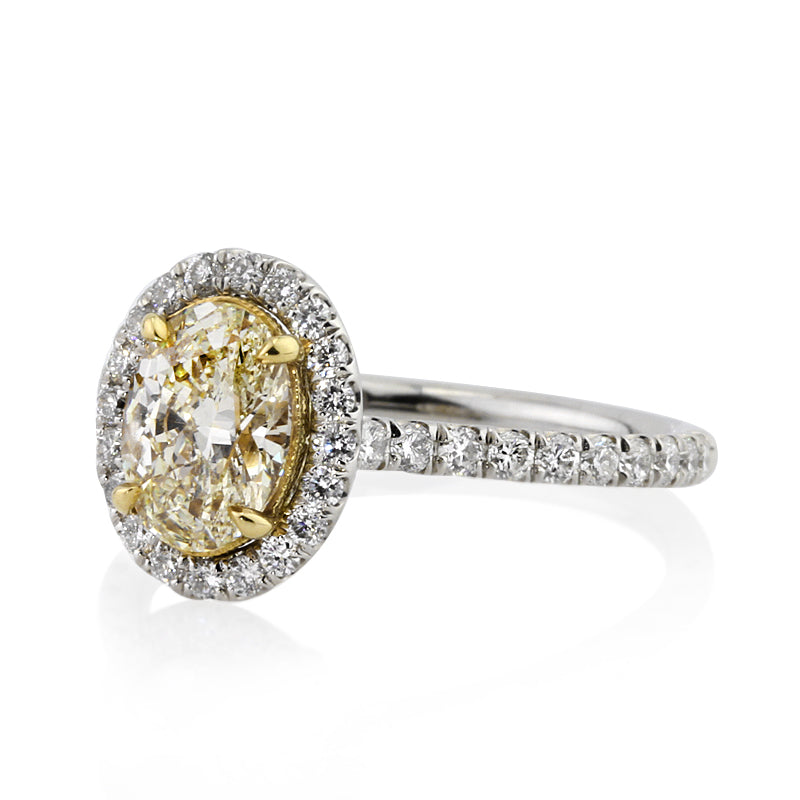 1.95ct Fancy Yellow Oval Cut Diamond Engagement Ring