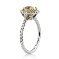 1.95ct Fancy Yellow Oval Cut Diamond Engagement Ring