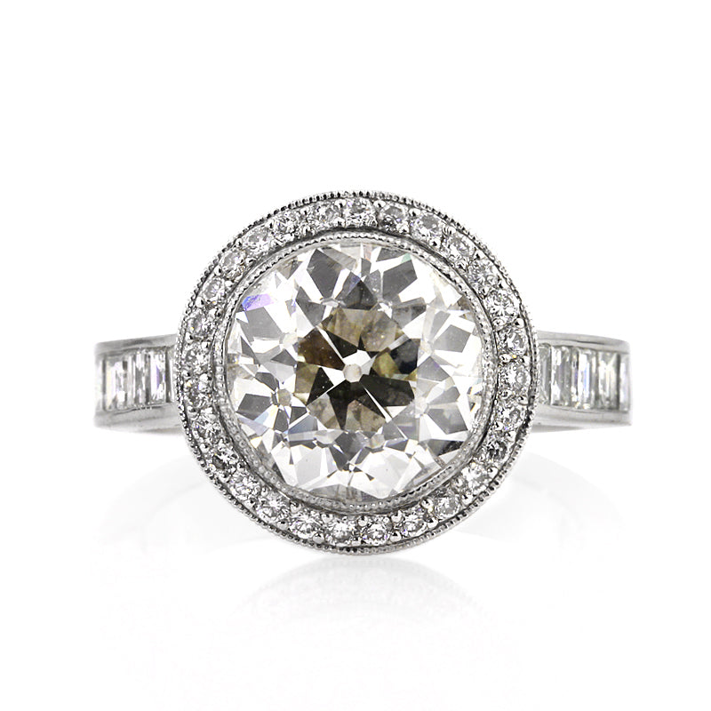 7.09ct Old European Cut Diamond Engagement Ring