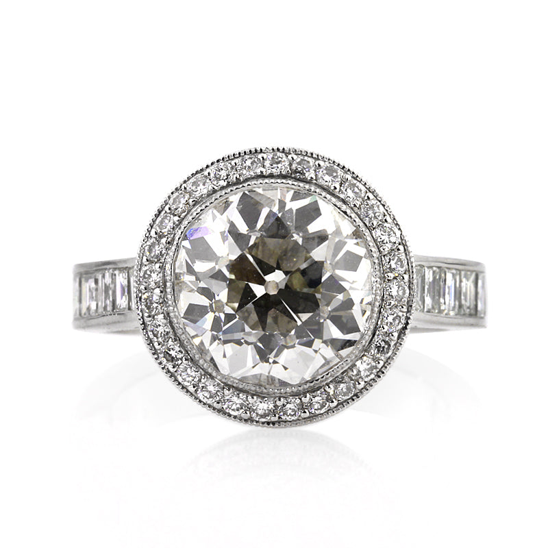 7.09ct Old European Cut Diamond Engagement Ring