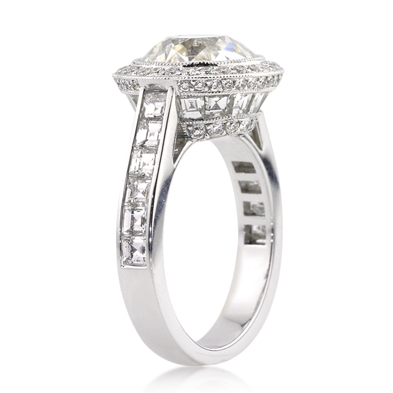 7.09ct Old European Cut Diamond Engagement Ring