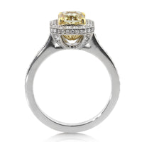 2.57ct Fancy Intense Yellow Radiant Cut Diamond Engagement Ring