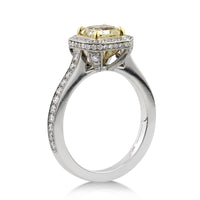 2.04ct Fancy Yellow Radiant Cut Diamond Engagement Ring