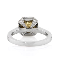 2.04ct Fancy Yellow Radiant Cut Diamond Engagement Ring