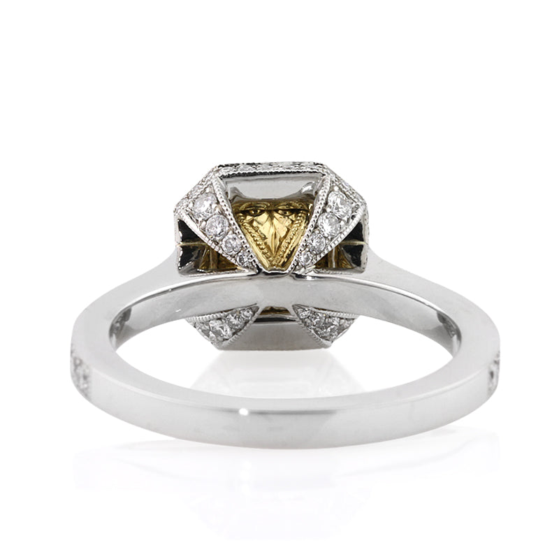 2.04ct Fancy Yellow Radiant Cut Diamond Engagement Ring