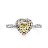 1.82ct Fancy Yellow Heart Shaped Diamond Engagement Ring