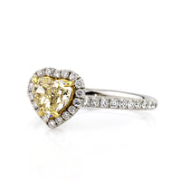 1.82ct Fancy Yellow Heart Shaped Diamond Engagement Ring
