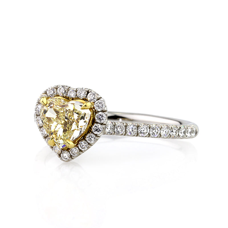 1.82ct Fancy Yellow Heart Shaped Diamond Engagement Ring