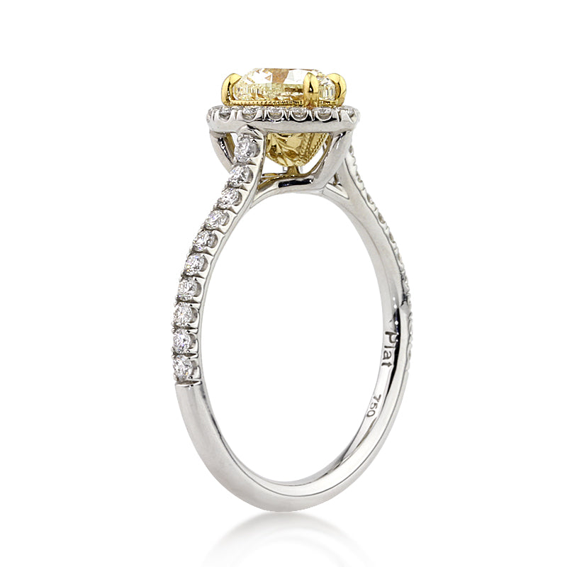 1.82ct Fancy Yellow Heart Shaped Diamond Engagement Ring