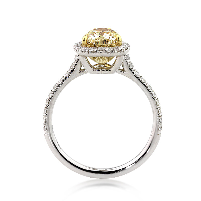 1.82ct Fancy Yellow Heart Shaped Diamond Engagement Ring