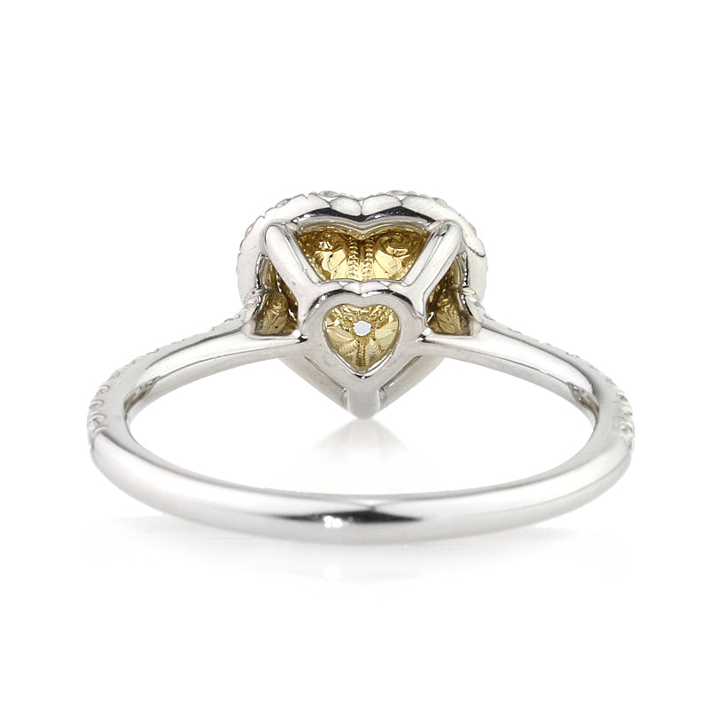 1.82ct Fancy Yellow Heart Shaped Diamond Engagement Ring