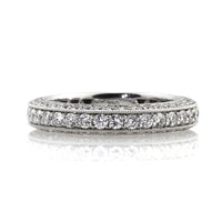 1.65ct Round Brilliant Cut Diamond Pavé Wedding Band in 18k White Gold