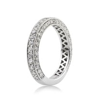 1.65ct Round Brilliant Cut Diamond Pavé Wedding Band in 18k White Gold