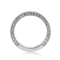 1.65ct Round Brilliant Cut Diamond Pavé Wedding Band in 18k White Gold