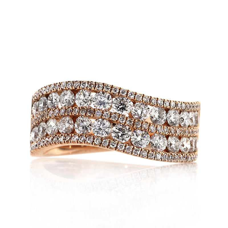 1.85ct Round Brilliant Cut Diamond Rose Gold Band