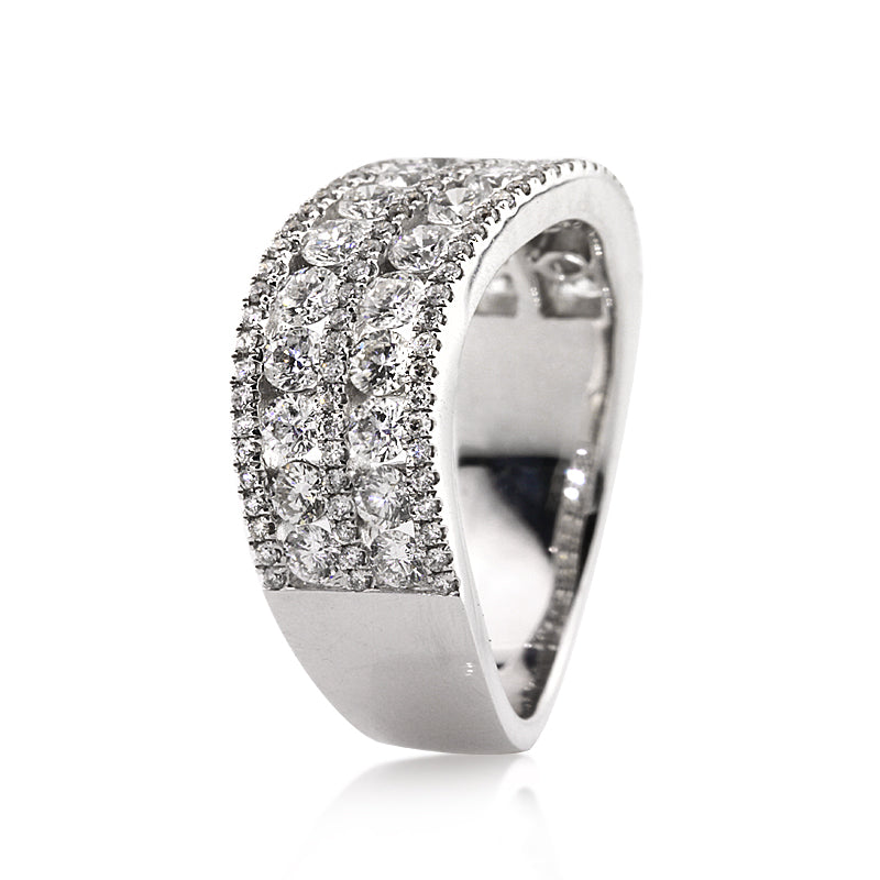1.85ct Round Brilliant Cut Diamond White Gold Band