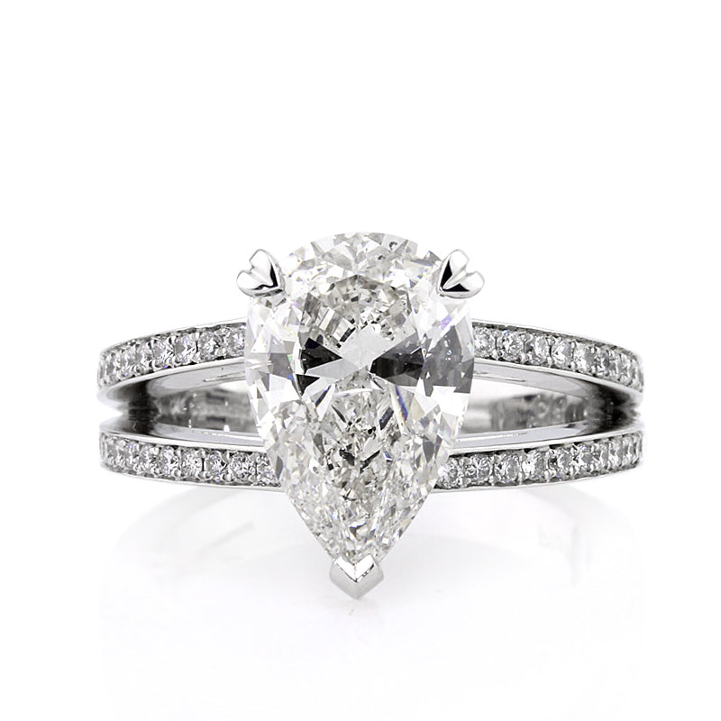 3.94ct Pear Shape Diamond Engagement Ring