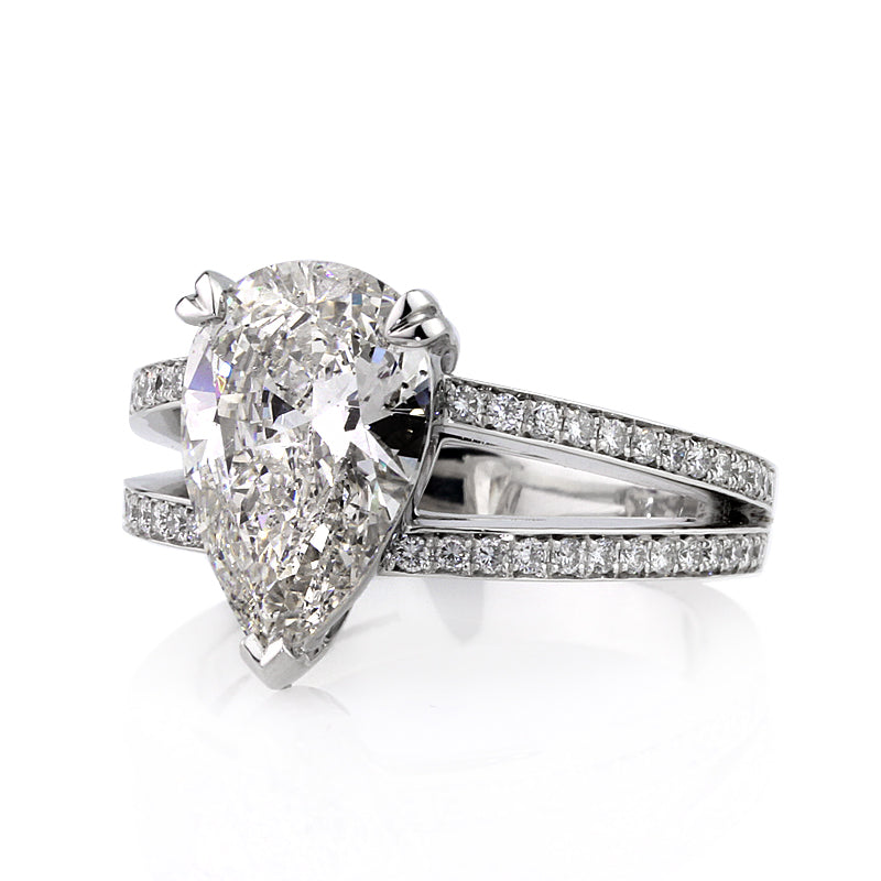 3.94ct Pear Shape Diamond Engagement Ring