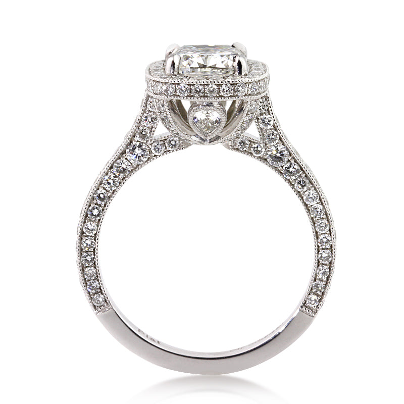 3.21ct Cushion Cut Diamond Engagement Ring
