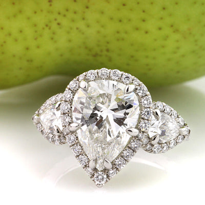 5.72ct Pear Shaped Diamond Engagement Ring