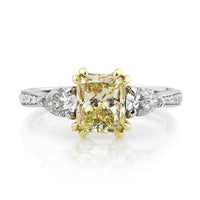 1.99ct Fancy Yellow Radiant Cut Diamond Engagement Ring