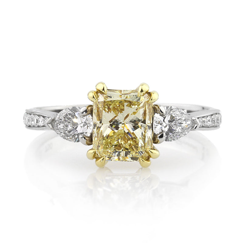 1.99ct Fancy Yellow Radiant Cut Diamond Engagement Ring