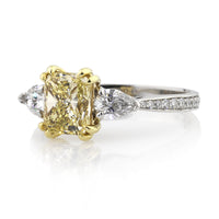 1.99ct Fancy Yellow Radiant Cut Diamond Engagement Ring