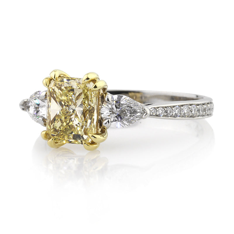 1.99ct Fancy Yellow Radiant Cut Diamond Engagement Ring