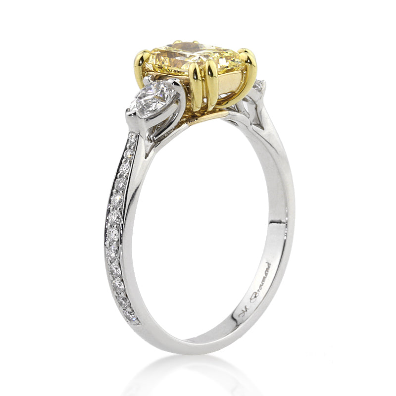 1.99ct Fancy Yellow Radiant Cut Diamond Engagement Ring