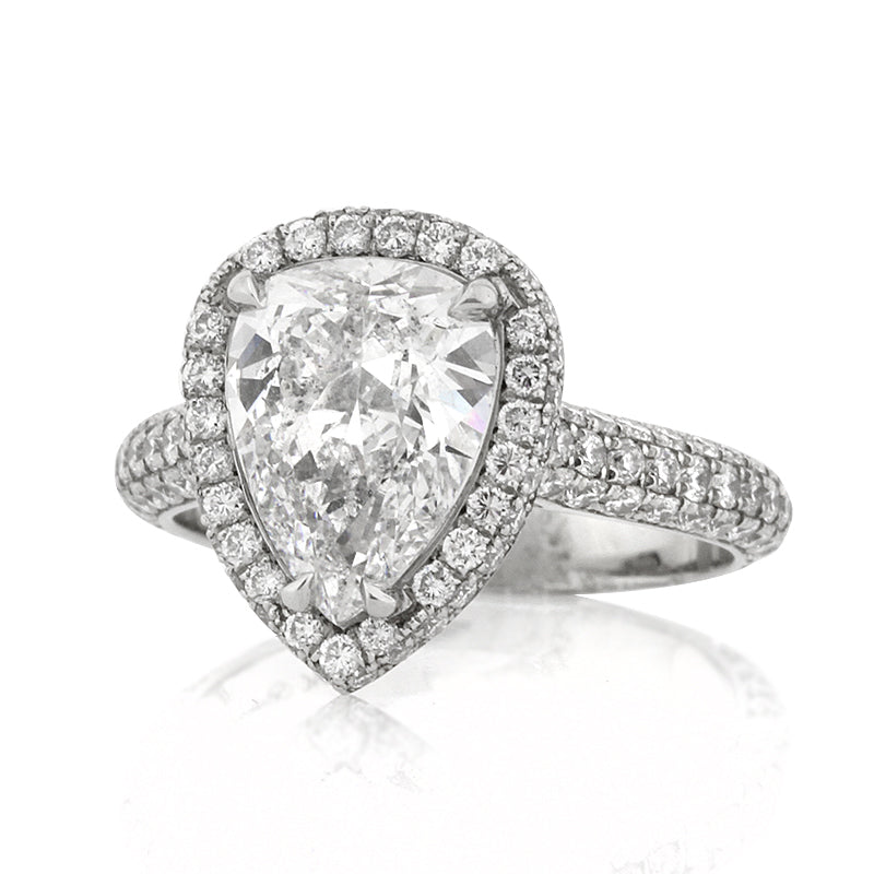 3.90ct Pear Shaped Diamond Engagement Ring