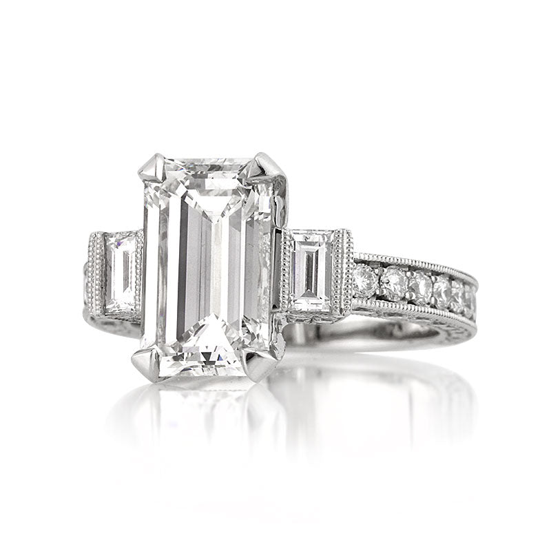 5.49ct Emerald Cut Diamond Engagement Ring