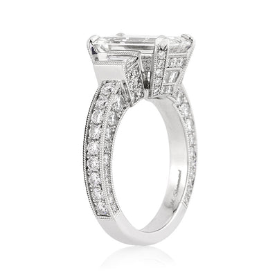 5.49ct Emerald Cut Diamond Engagement Ring
