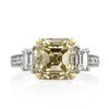 6.21ct Fancy Light Yellow Asscher Cut Diamond Engagement Ring
