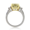 6.21ct Fancy Light Yellow Asscher Cut Diamond Engagement Ring