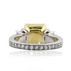 6.21ct Fancy Light Yellow Asscher Cut Diamond Engagement Ring
