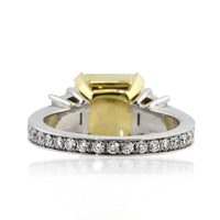 6.21ct Fancy Light Yellow Asscher Cut Diamond Engagement Ring