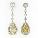 23.49ct Fancy Yellow Pear Shaped Diamond Earrings & Pendant Set