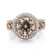 4.88ct Fancy Light Brown Round Brilliant Cut Diamond Engagement Ring